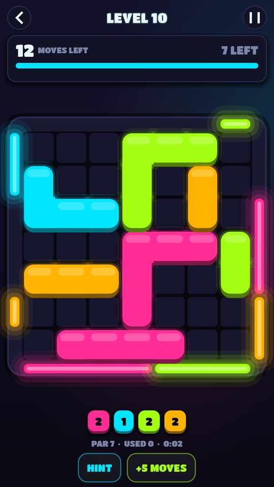 Brik Puzzle gameplay: sliding a brik toward its gate